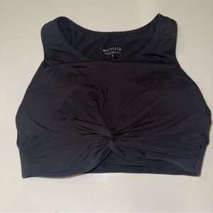 Athleta Women's Black Twist Crop Top
